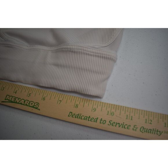 Lululemon Energy Ribbed Longline Bra Cream Athletic Gym Yoga Active Womens 2 - Picture 2 of 3